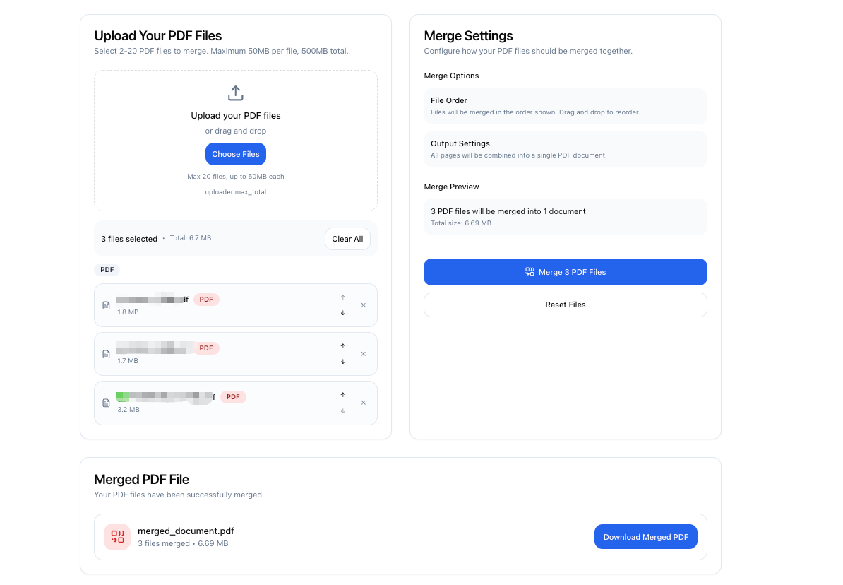 PDF Merge Process